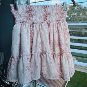 ALTARD STATE | pink and white snakeskin pattern skirt